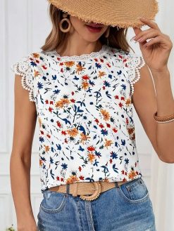 Women’s Elegant French Floral Blouse